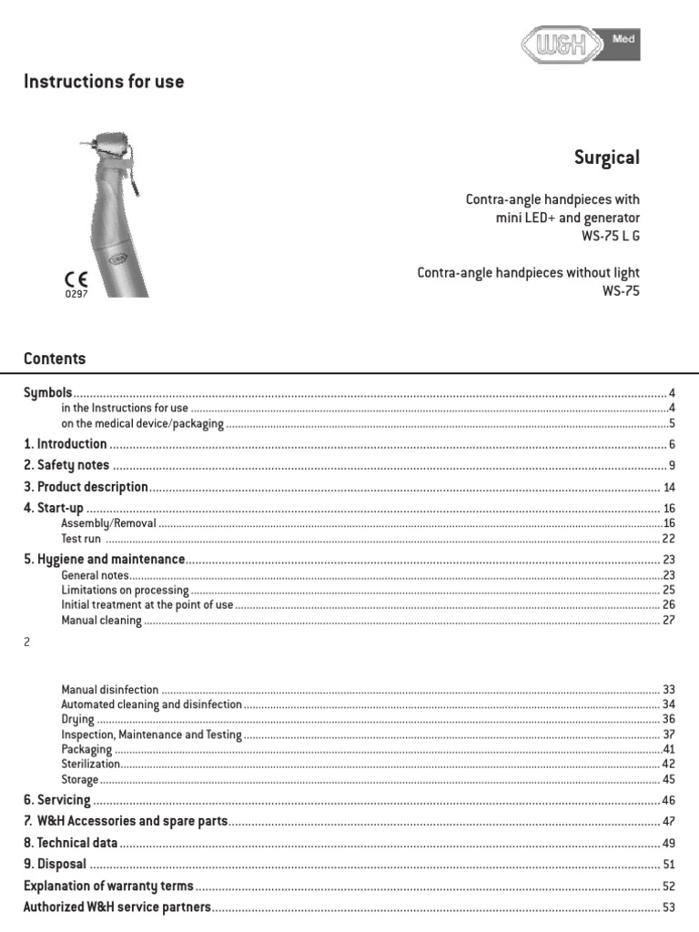 Surgical Handpiece Instructions Guide | PDF | Medical Device ...