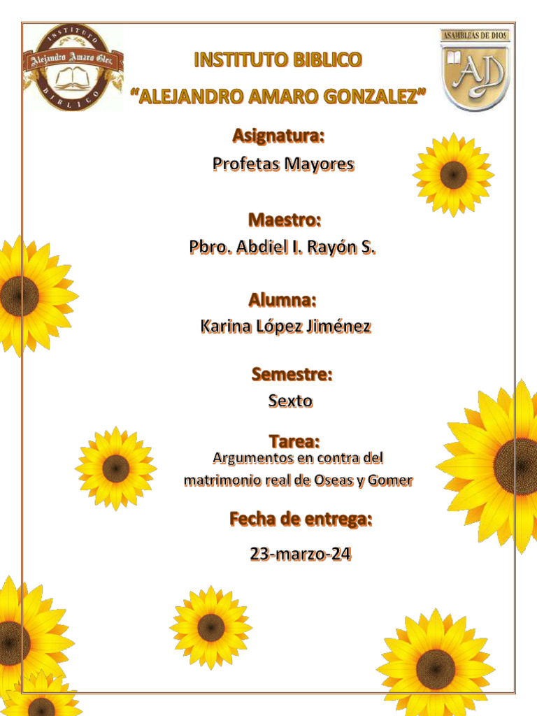 Argumentos Sobre Oseas y Gomer | PDF | Matrimonio | Dios