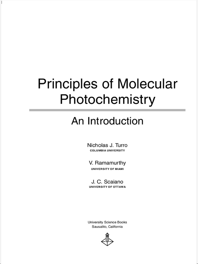 Principles of Molecular Photochemistry An Introduction
