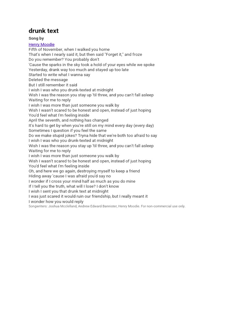 Drunk Text | PDF | Poetry | General Fiction