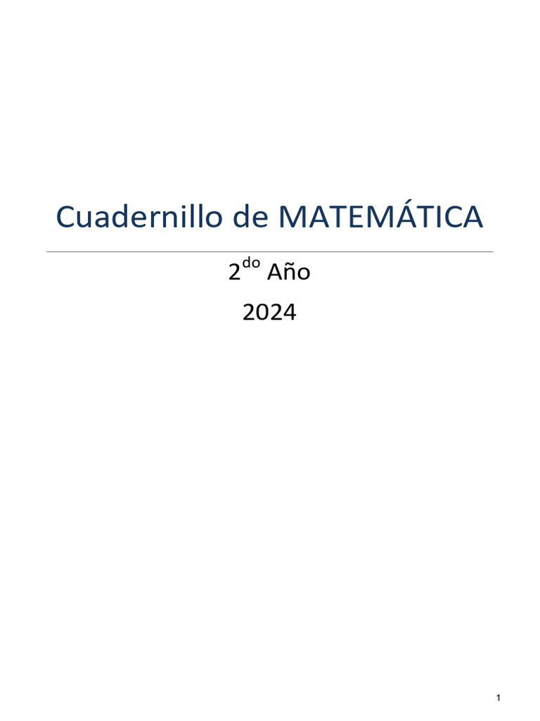 Cuadernillo Matemáticas 2do Grado 2024 | PDF | Números | División ...