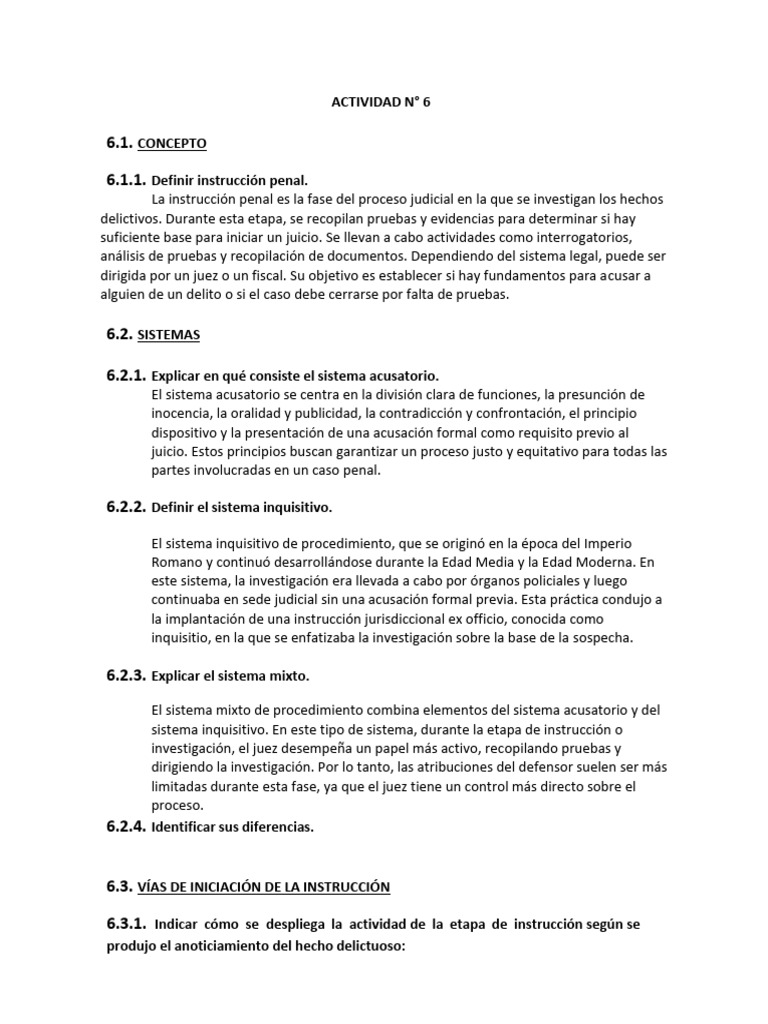 Instrucción Penal: Sistemas y Funciones | PDF | Fiscal | Debido al proceso