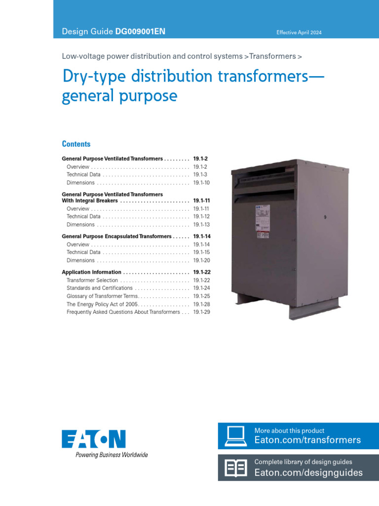 Eaton DTDT General Purpose Design Guide Dg009001en | PDF | Transformer ...