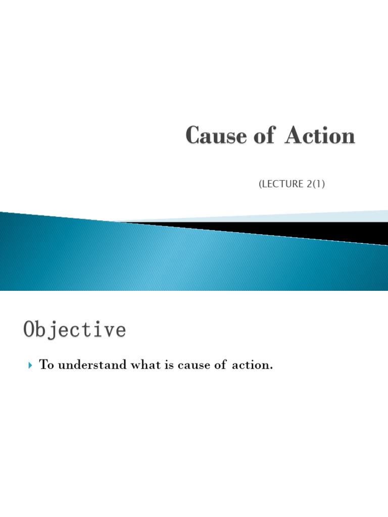 Lecture 2 1 cause of action pdf negligence cause of action