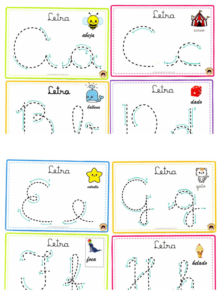Trazo de Latras Cursiva para Imprimir | PDF