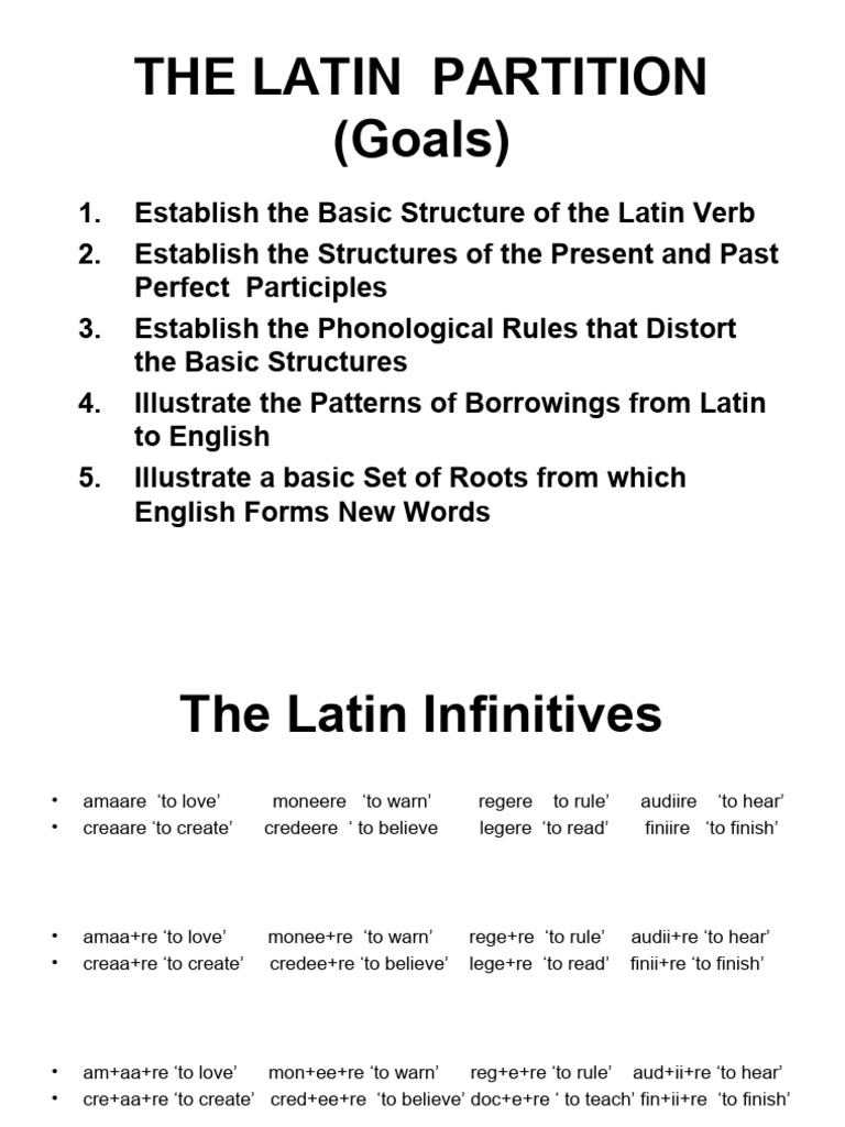 Ling111 Lecture Notes Week 5. The Latin Partition. Part I | PDF ...