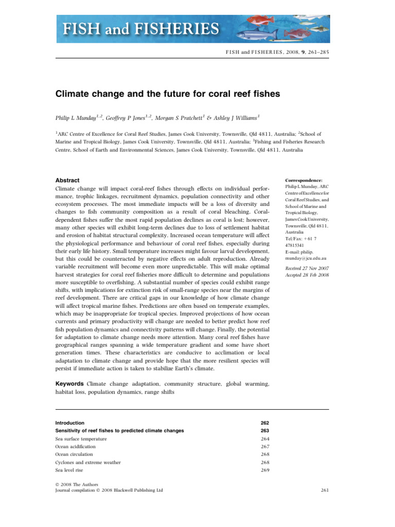 Climate Change and The Future For Coral | PDF | Coral Reef | Climate Change