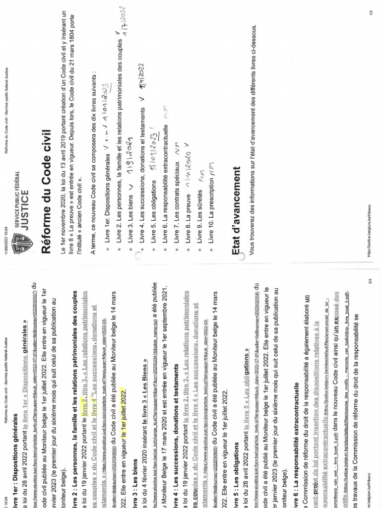 Infos Sur La Réforme Du Code Civil | PDF