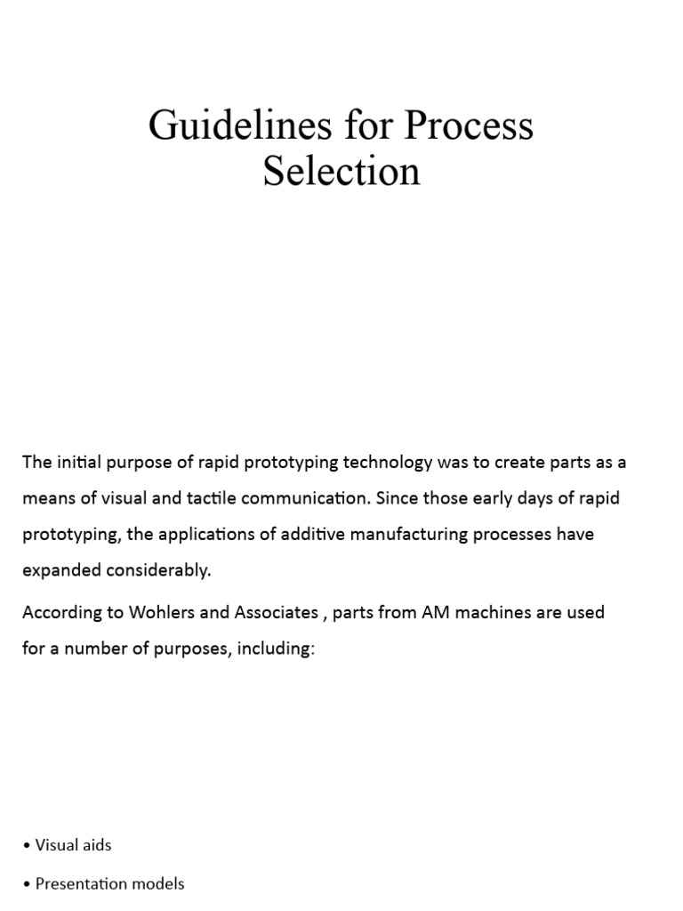 AM Process Selection Guidelines | PDF | 3 D Printing | Ultimate Tensile ...