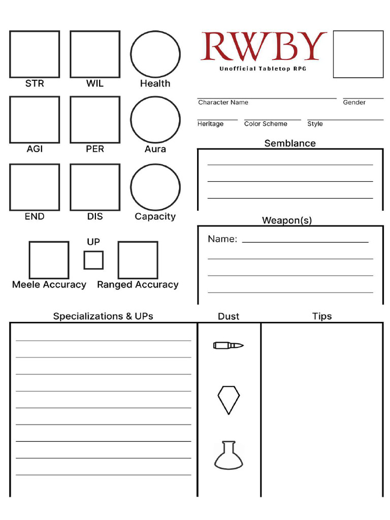 RWBY Ficha | PDF
