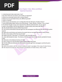 CBSE Class 8 History Chapter 1 How When and Where Important