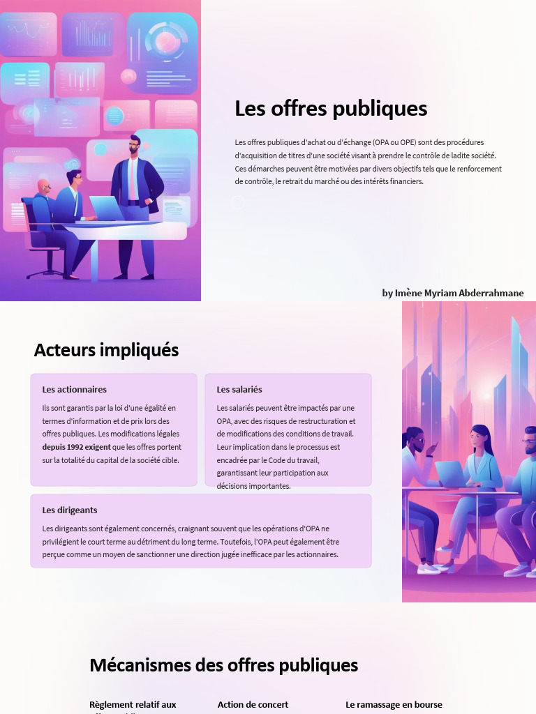 Offres publiques et retraits expliqués | PDF | Actionnaire | Business