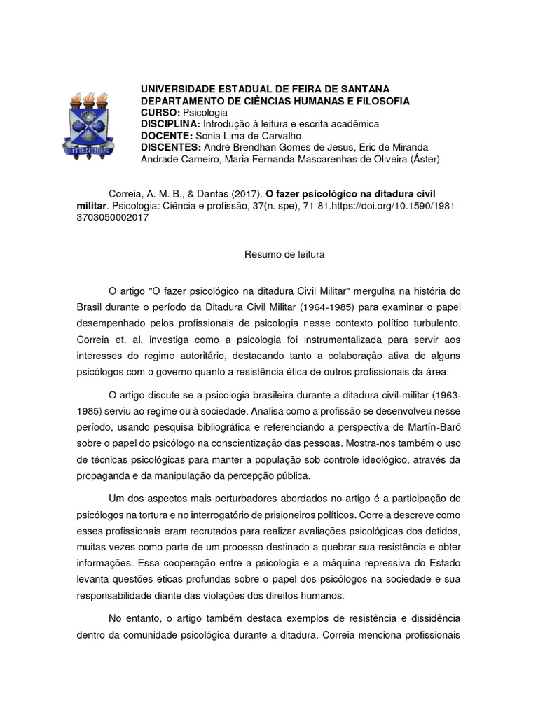 resumo-sobre-o-artigo-o-fazer-psicol-gico-na-ditadura-civil-militar