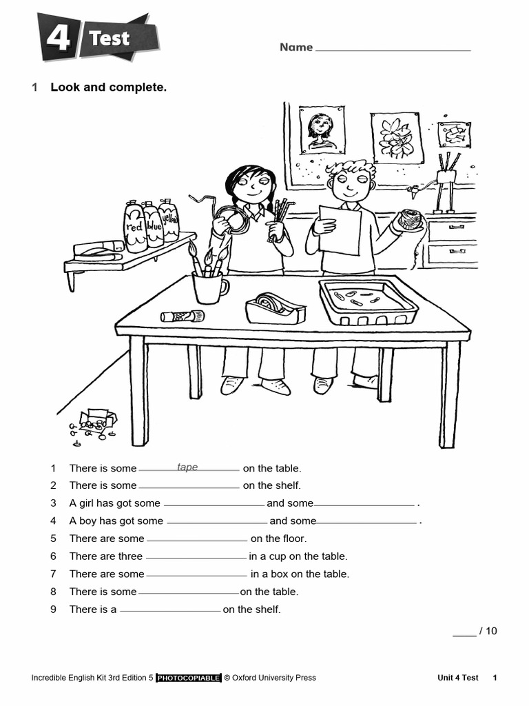 Unit 4 Test: Incredible English Kit | PDF