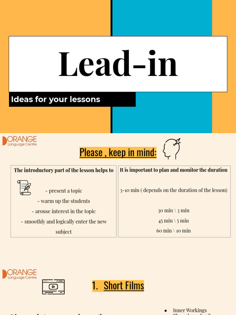 Leadin ideas for your lessons PDF