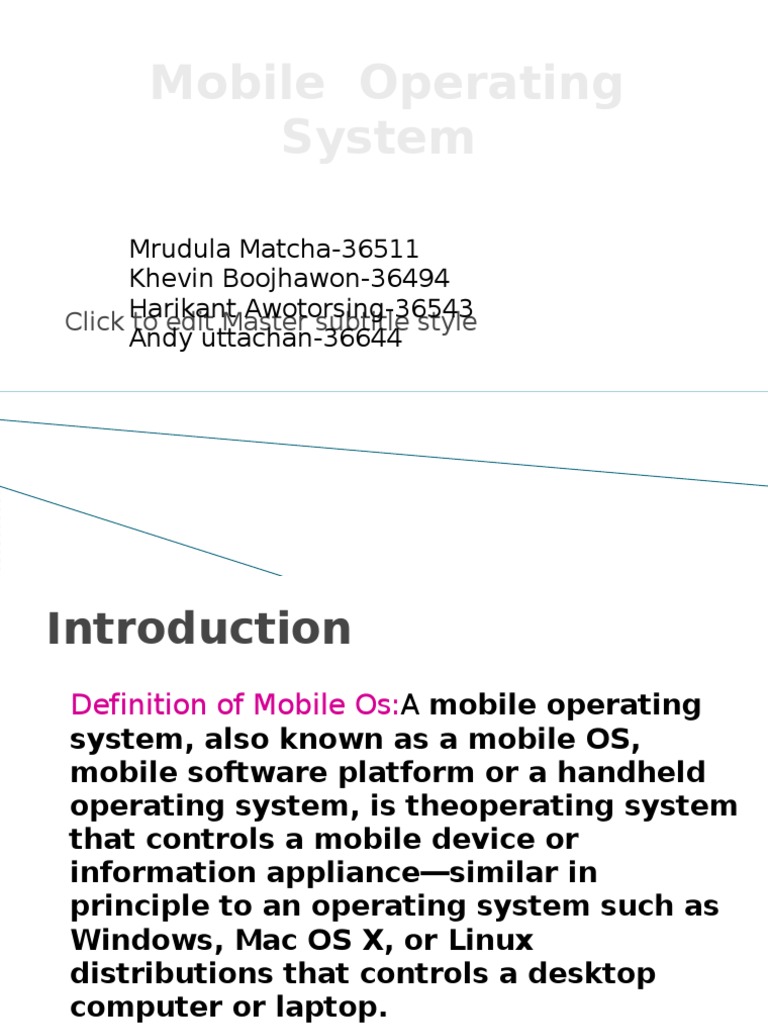 Mobile Phone Operating System Ppt Android (Operating System) Tablet