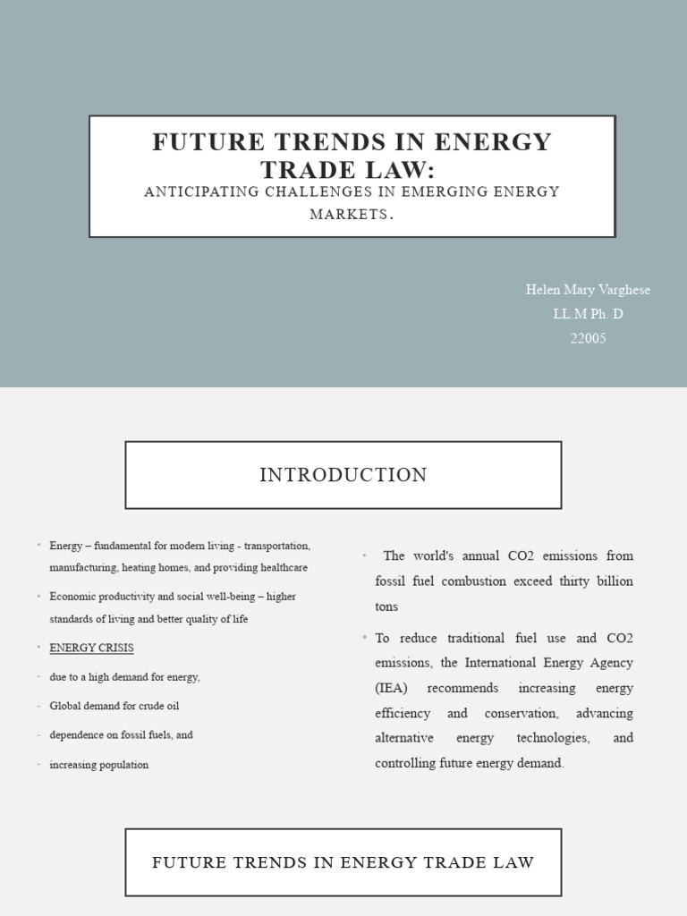 Future Trends in Energy Trade Law | PDF | Renewable Energy | Climate ...