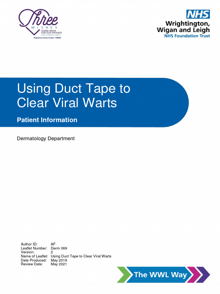 Duct tape for warts PDF Health Care Medicine