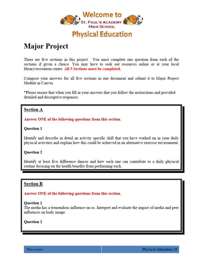 PE 10 Major Project-1 | PDF | Physical Education | Risk