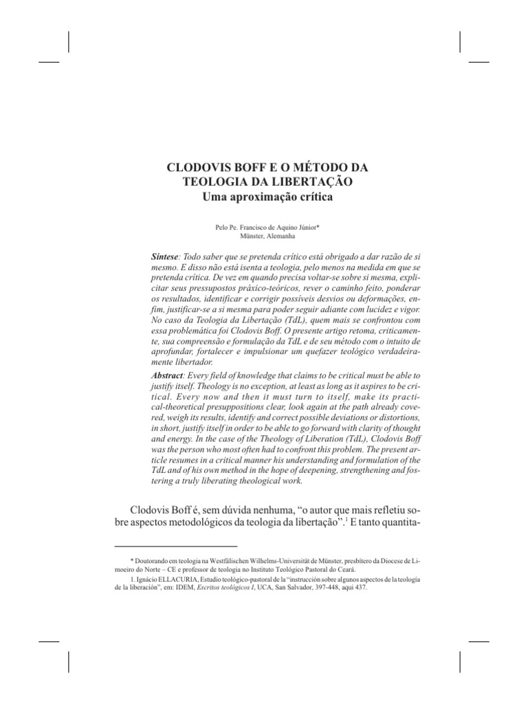 Clodovis Boff e a Teologia da Libertação | PDF | Teologia | Fé