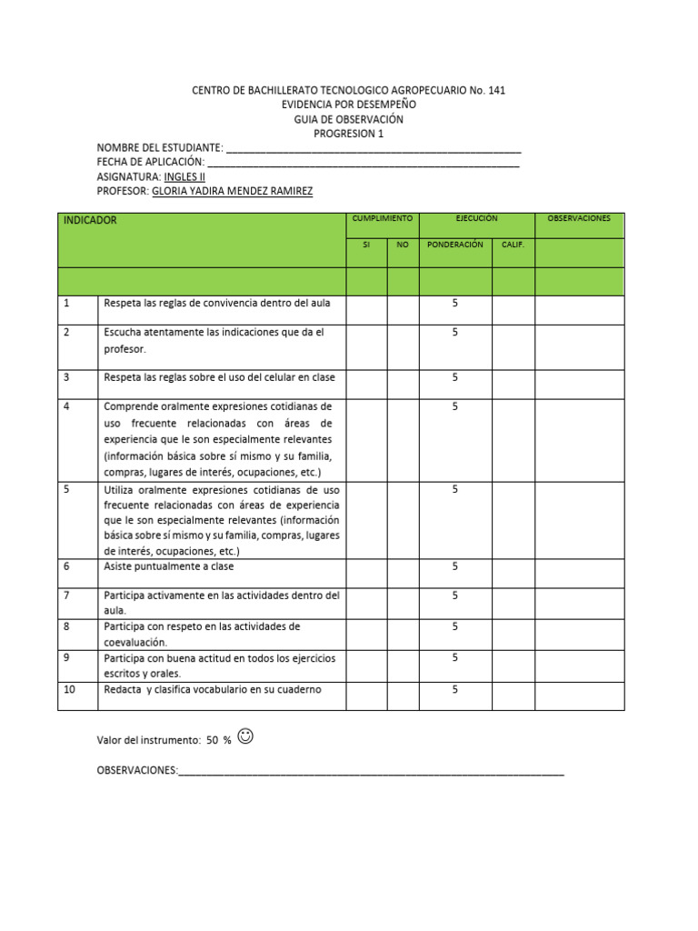 Evaluación de Desempeño en Inglés II | PDF | Crecimiento personal y ...