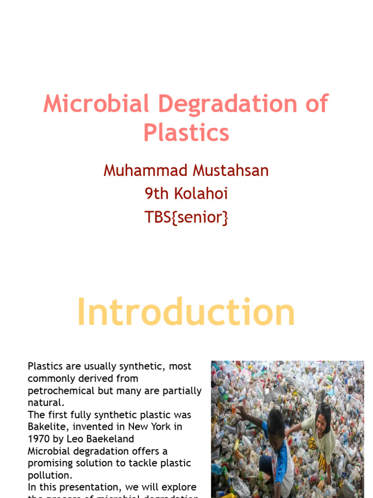 Microbial Degradation of Plastics | PDF | Biodegradation | Plastic