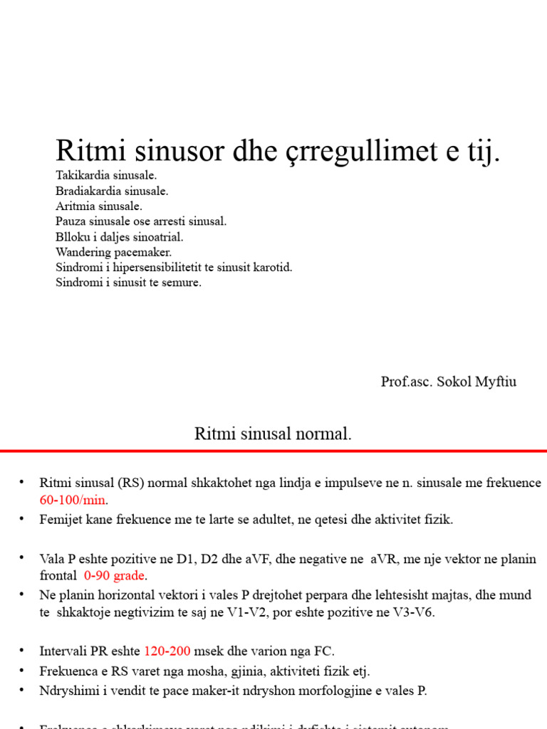 Ritmi Sinusor Dhe Ã Rregullimet | PDF