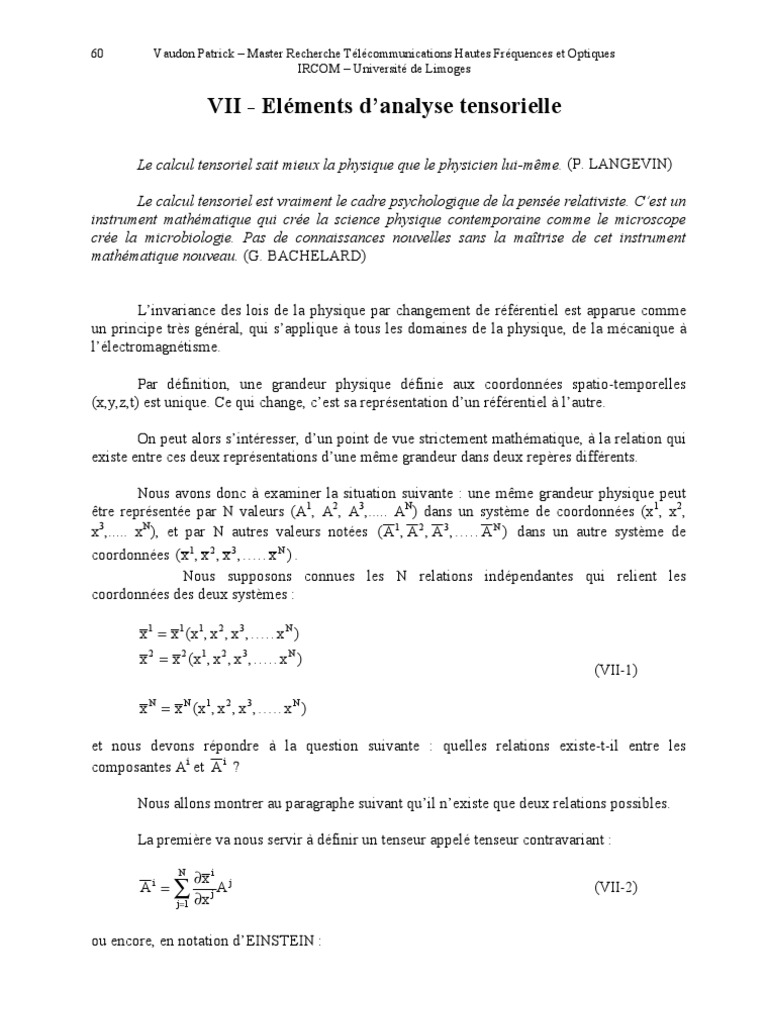 Tenseur | PDF | Tenseur | Géométrie différentielle