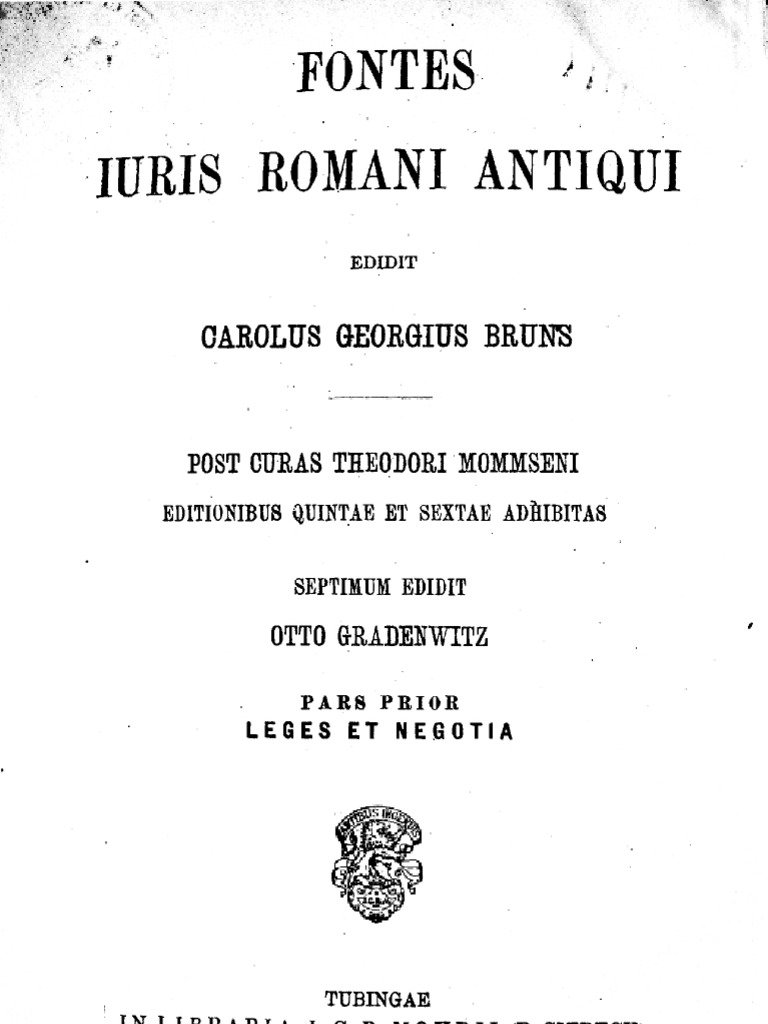 Xxxvione - Fontes Iuris Romani T1 | PDF