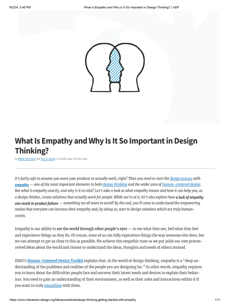 What Is Empathy and Why Is It So Important in Design Thinking - IxDF ...