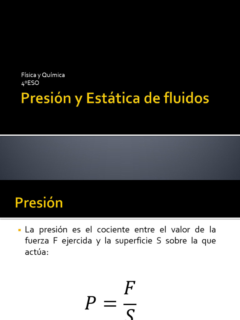 Presión y Flotación en Física 4ºESO | PDF | Presión | Ingeniería mecánica