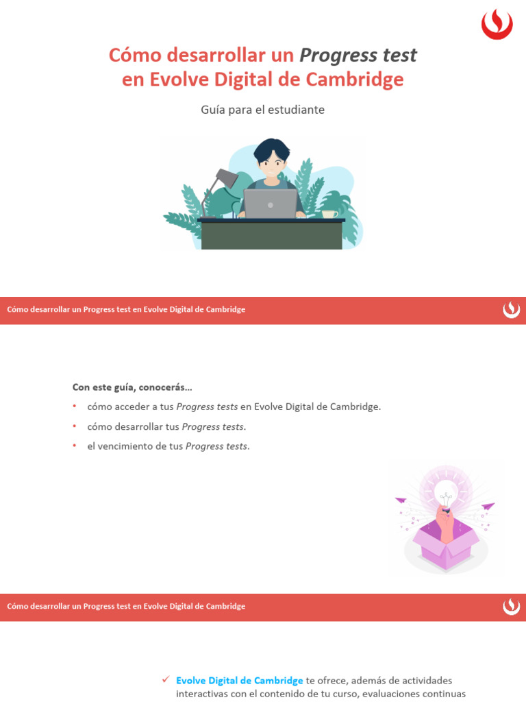 Como Desarrollar Un Progress Test en Evolve - Guía para El Estudiante | PDF