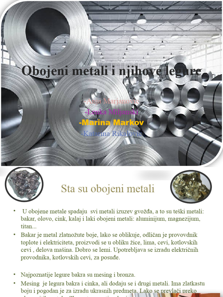 Obojeni Metali I Njihove Legure | PDF