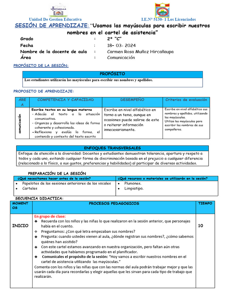 Com Usamos Las Mayusculas para Escribir Nuestros Nombres en El Cartel ...