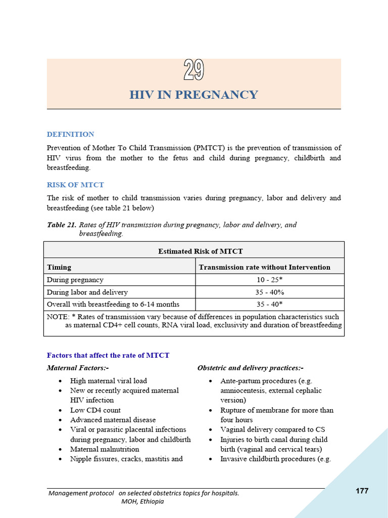 HIV Prevention in Pregnancy Protocol | PDF | Childbirth | Hiv/Aids