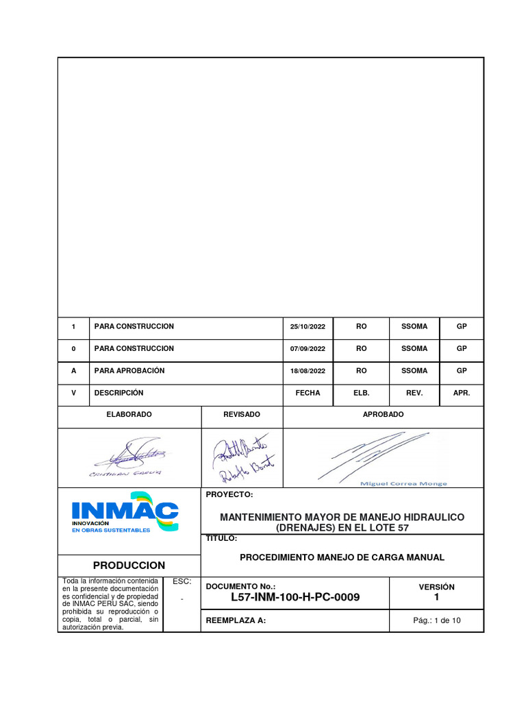 Procedimiento de Carga Manual | PDF | Mano | Factores humanos y ergonomía