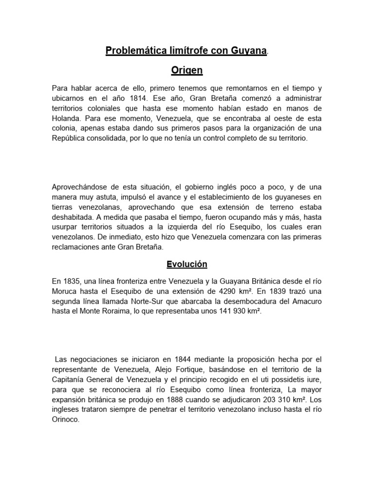 Conflicto limítrofe Venezuela-Guyana | PDF | América del Sur