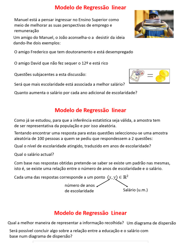 Relação entre Escolaridade e Salário | PDF | Regressão linear | Método ...