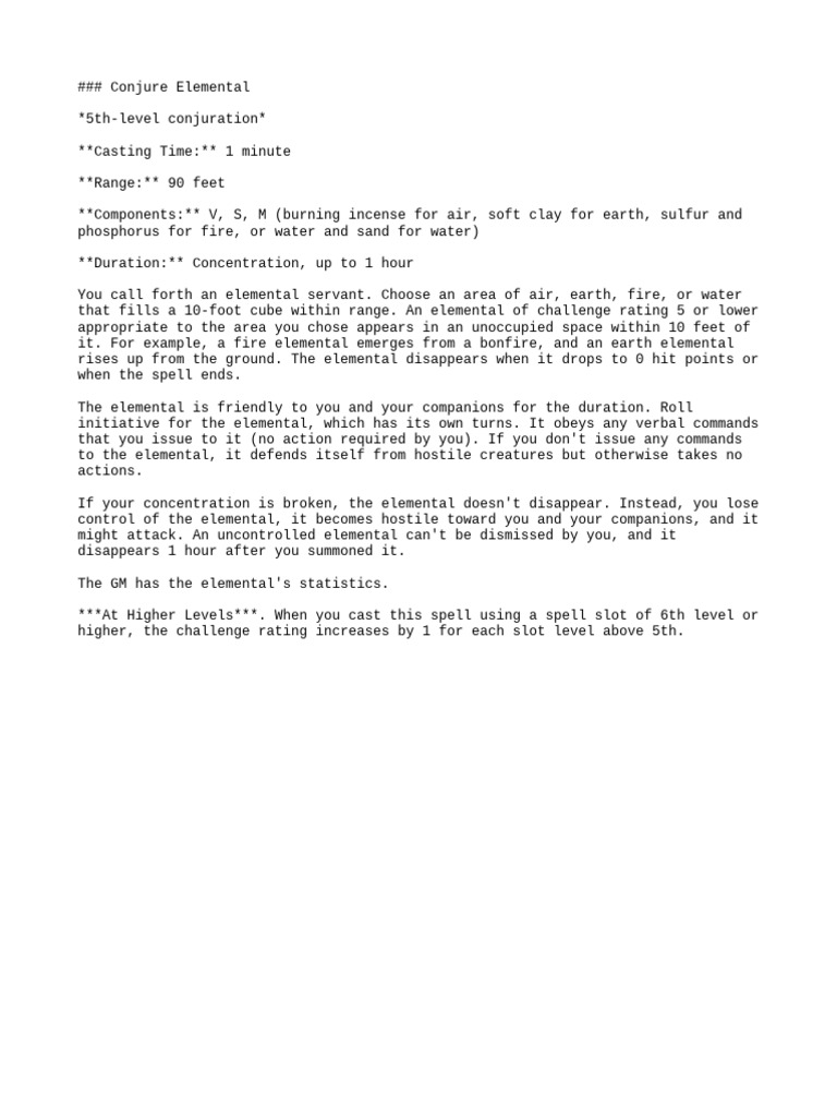 Conjure Elemental PDF