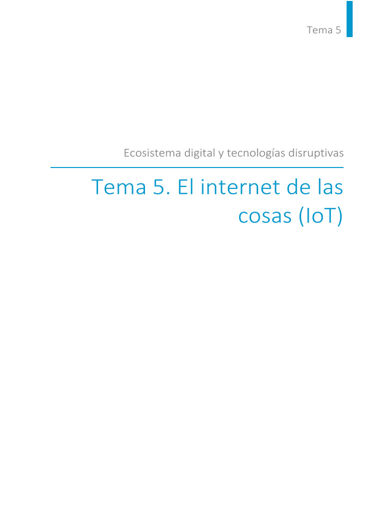 Tema 5. El Internet de Las Cosas (IoT) | PDF | Internet de las Cosas ...