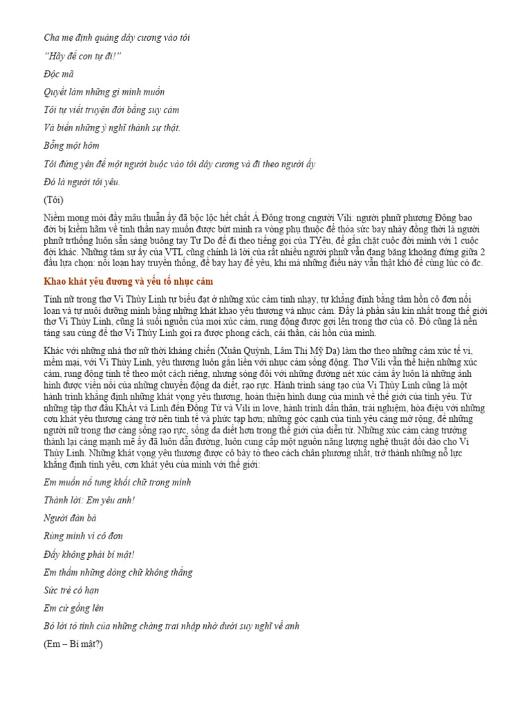 Giọng thơ trữ tình của Vi Thùy Linh | PDF