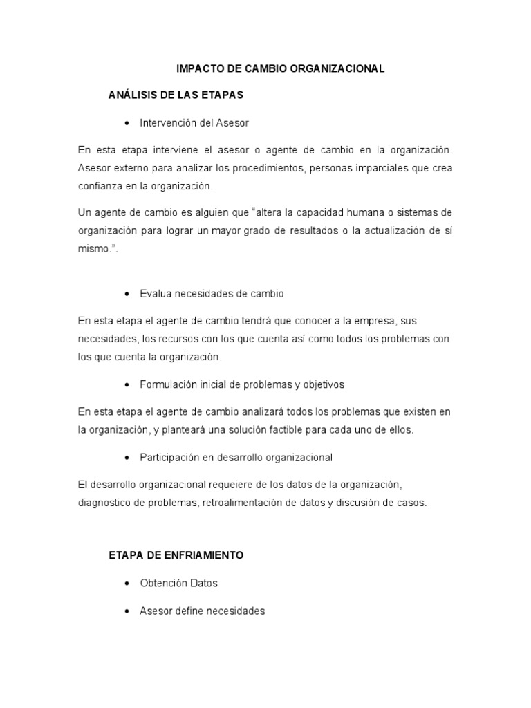 Estrategias de Cambio Organizacional | PDF | Desarrollo organizacional ...
