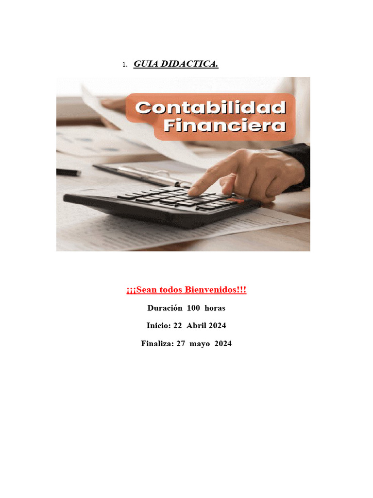 Curso de Contabilidad Financiera | PDF | Contabilidad