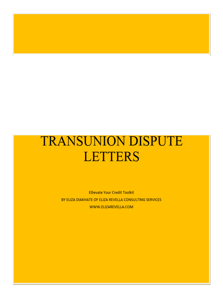 TransUnion Credit Dispute Letters Guide | PDF | Identity Document ...