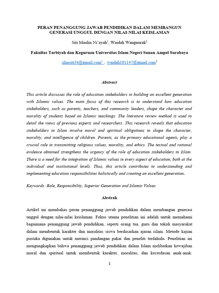 Contoh lulusan yang menjalankan tanggung jawab intelektual dengan baik