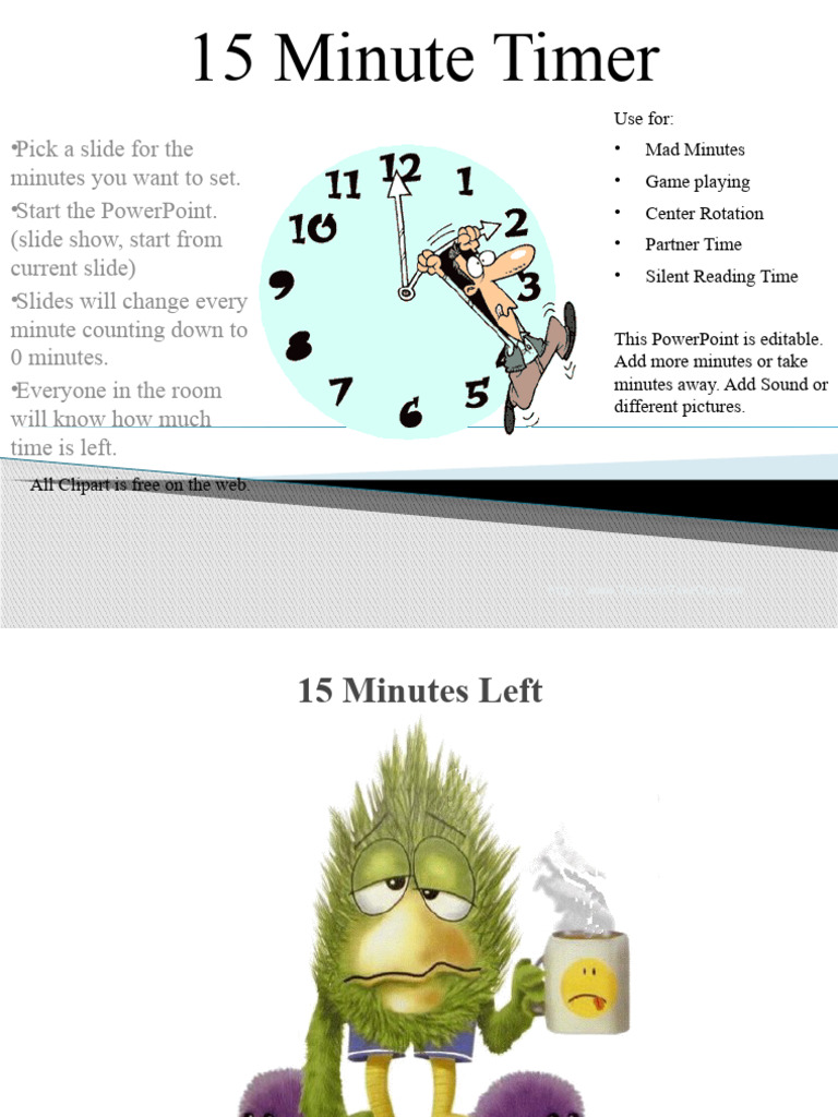 Editable 15 Minute Countdown Timer | PDF