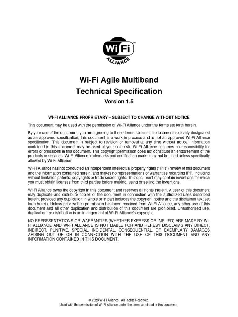 Wi-Fi Agile Multiband Technical Specification v1.5 | PDF | Wireless Lan ...
