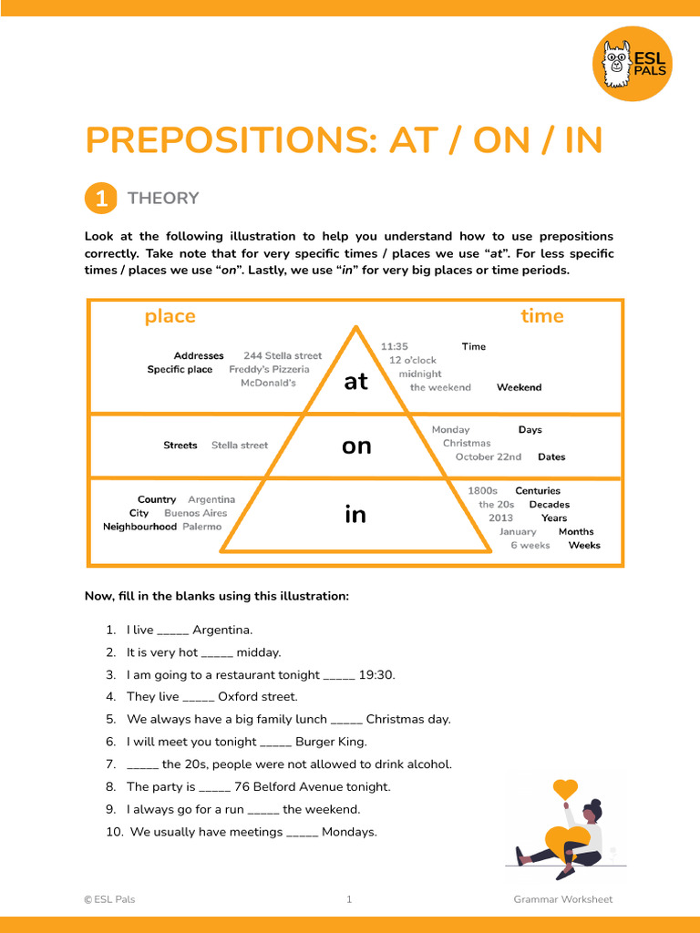 Sv Prepositions At On In Pdf