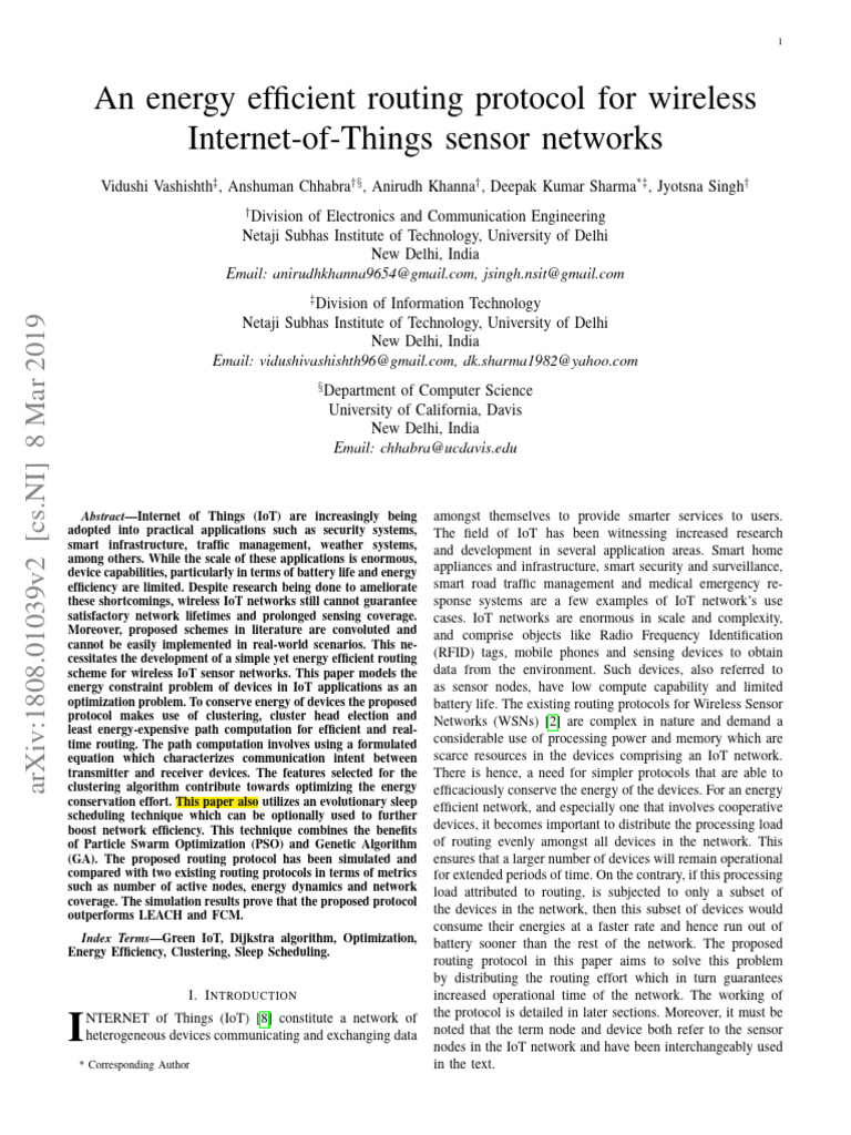 (s36) - An Energy Efficient Routing Protocol For Wireless Internet-Of ...