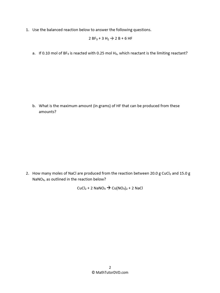 Chemistry+1+Tutor+ +vol+2+ +worksheet+10+ +Limiting+Reactants+ +part+1 ...